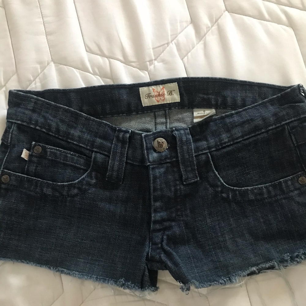 Cut off Frankie B dark jean shorts